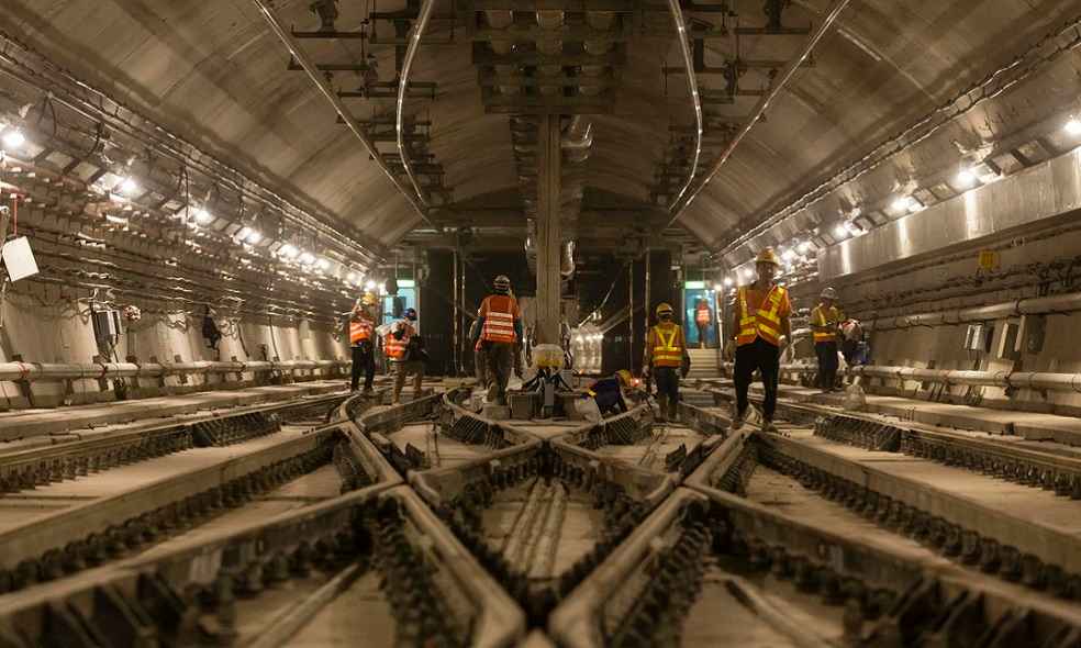 Alstom employees working on signalling