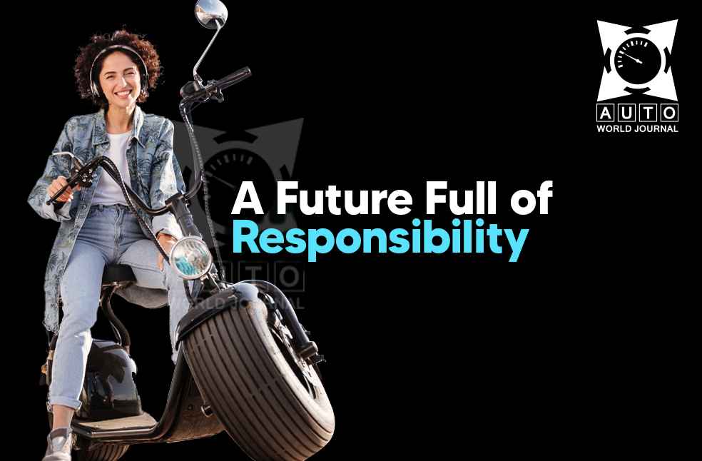 Lithium Mining Pollution Globally-Representational image-Smiling Woman on Electric Motorbike